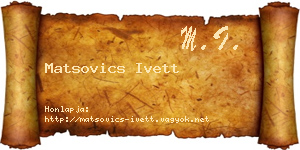 Matsovics Ivett névjegykártya